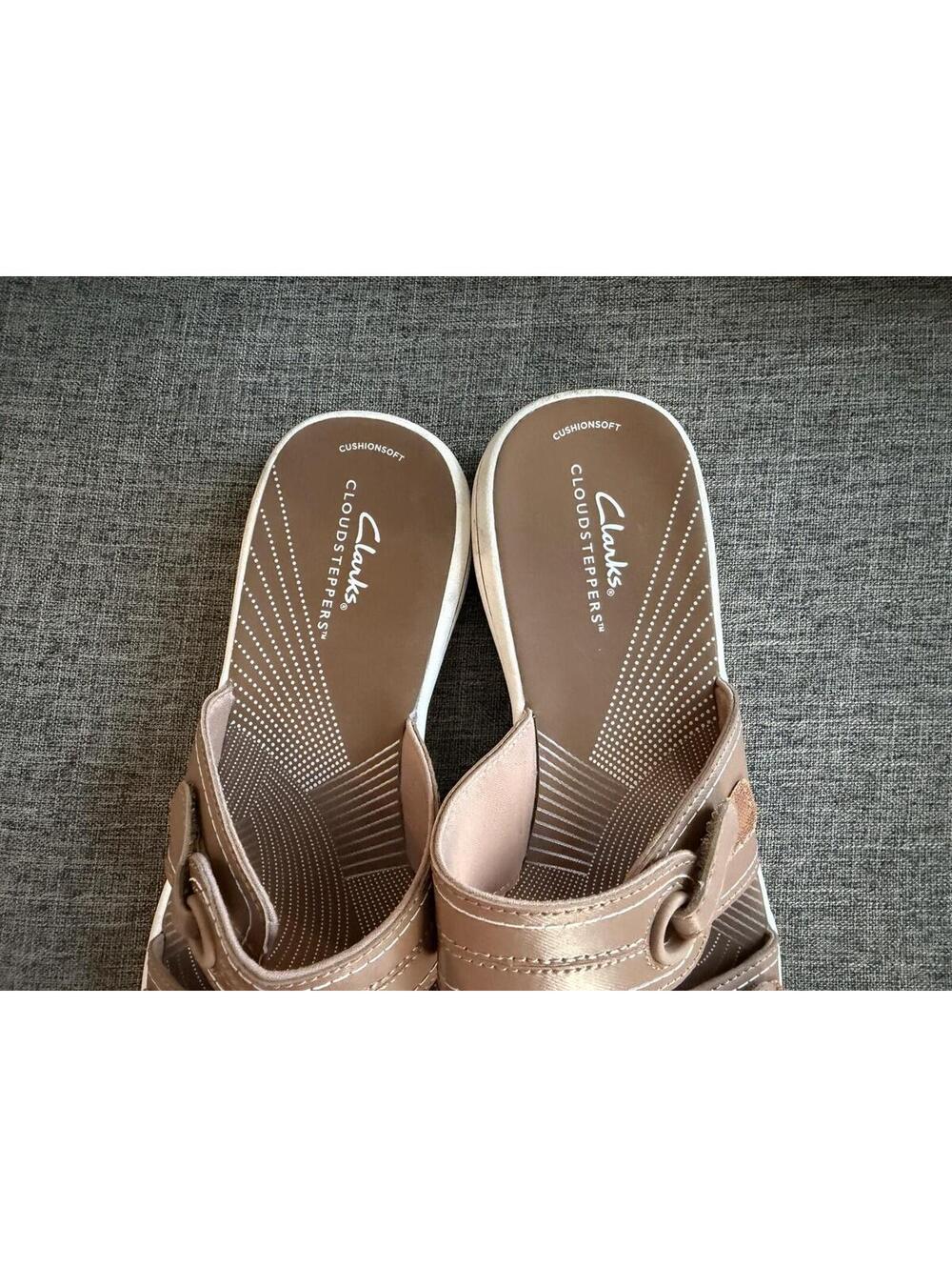 Clarks Women Cloudsteppers Breeze Maye Beige Slip On Sandals Womens Size 9 - Picture 12 of 12